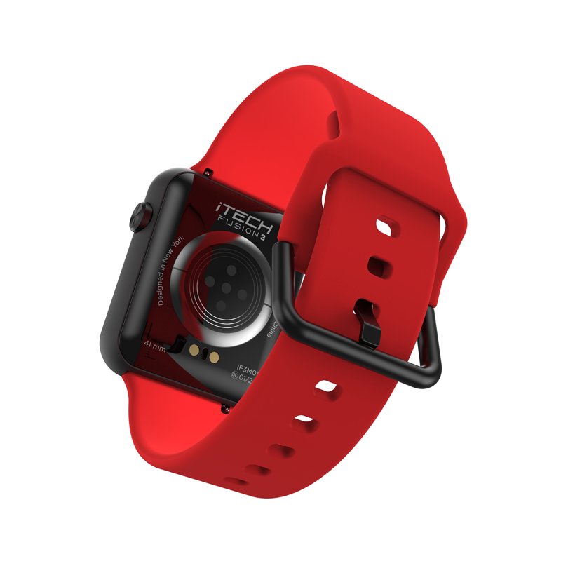 Unisex Rectangular Smart Watch with Silicone Strap, Heart Rate & Fitness Tracking