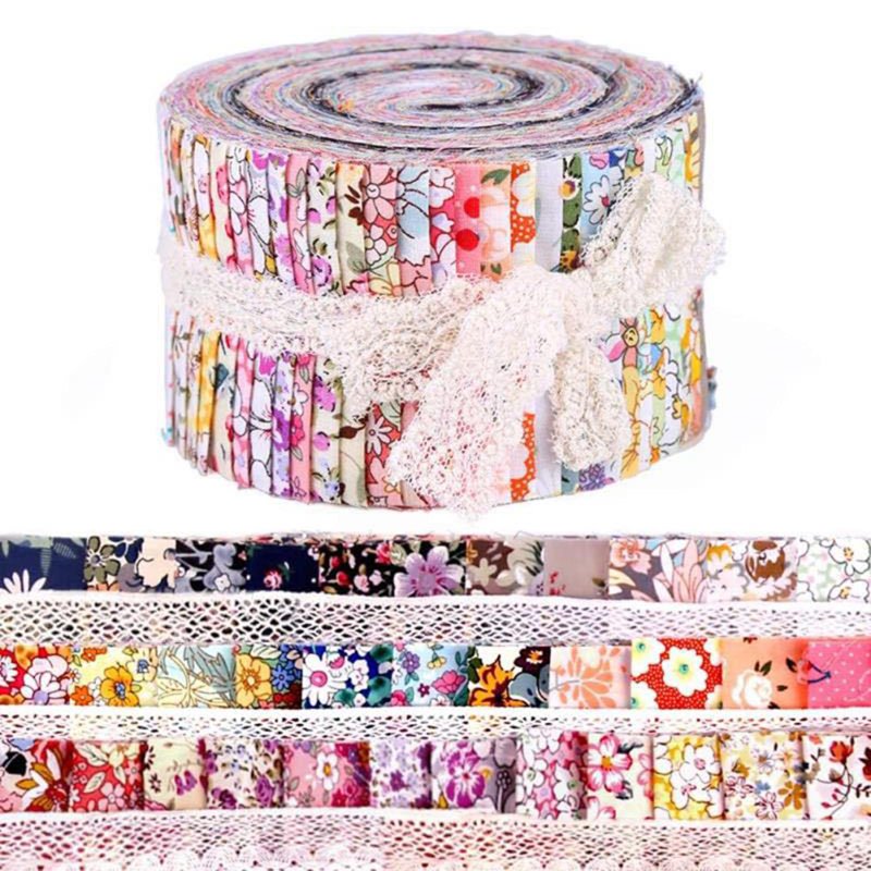 Multicolor Quilting Fabric Strips Set for Sewing & Crafting - 36 Pieces