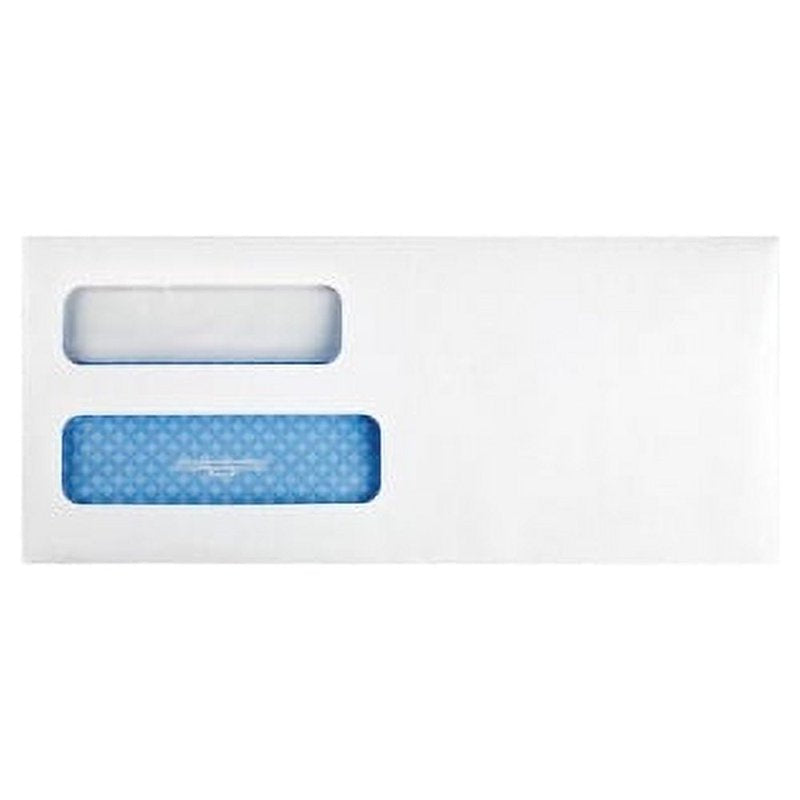 Redi-Seal #10 Envelope with Double Window, 4 1/8 x 9 1/2, White, 500 Pack