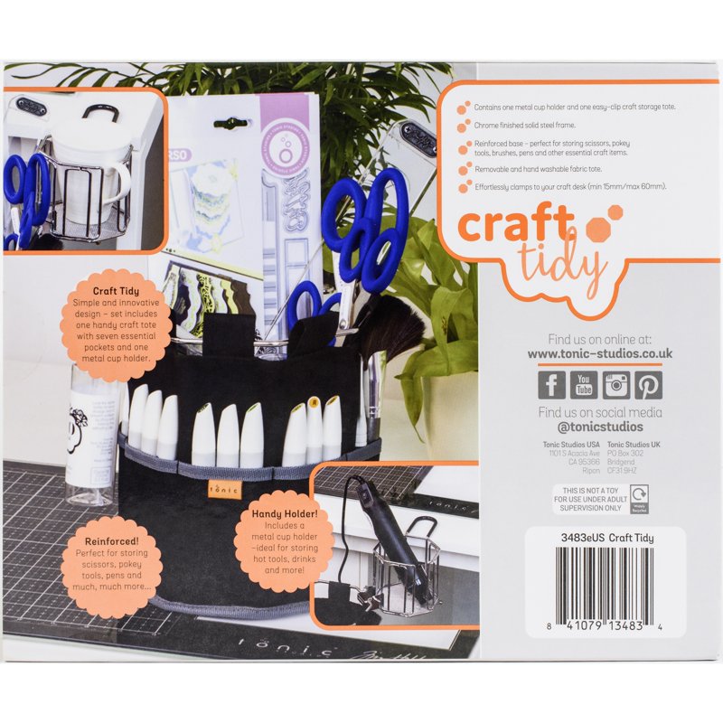 Craft Organizer Tote with Clamp & Removable Pockets - Sturdy Storage Solution