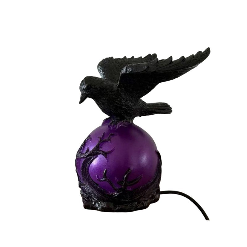 Gothic Crow LED Light Sculpture Desk Lamp Halloween Bedroom Decor