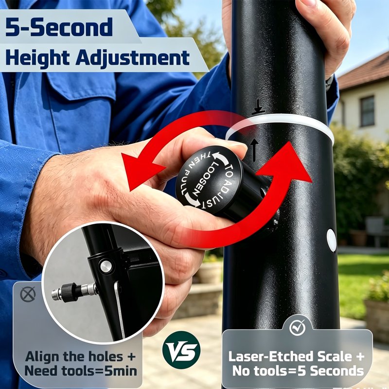 Portable Basketball Hoop with Adjustable Height 3.3-10 FT for Outdoor & Indoor Play