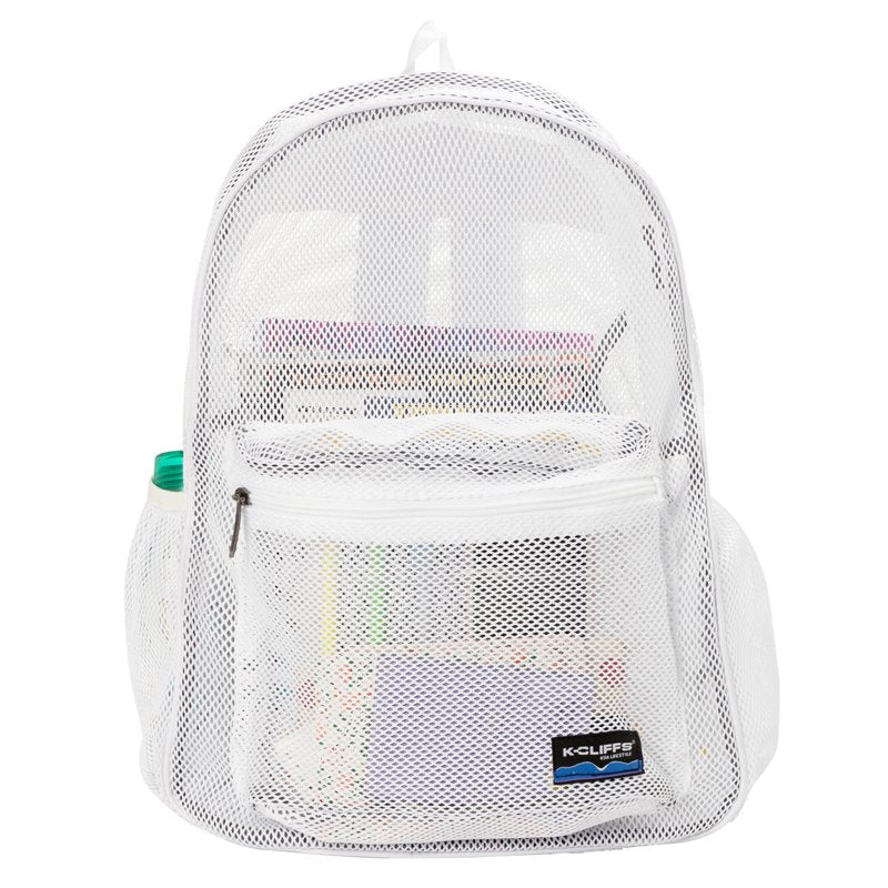 Heavy Duty Mesh Backpack - Unisex School Student Bookbag with Zippered Compartments