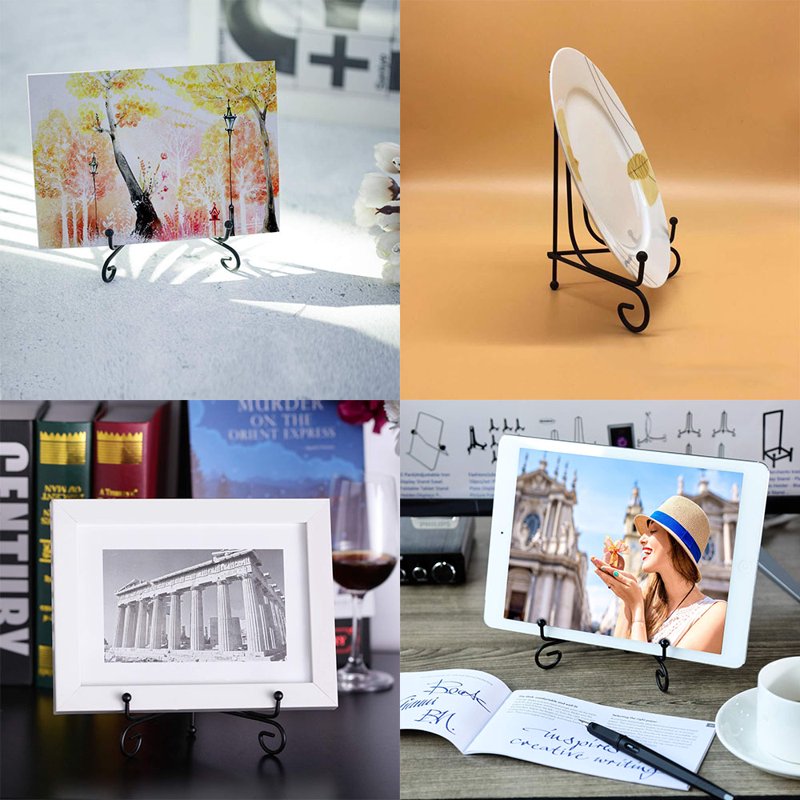 Anti-Slip Iron Display Stand for Photos Plates Books & Art - 10 Pack