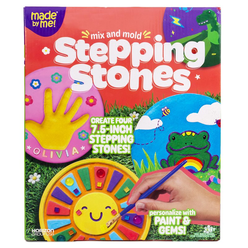 DIY Garden Stepping Stones Craft Kit - 4 Pack, Customize & Decorate