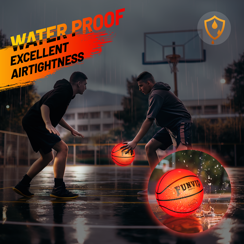 Glow in The Dark Basketball - LED Light Up Outdoor Sports Toy for Kids and Teens
