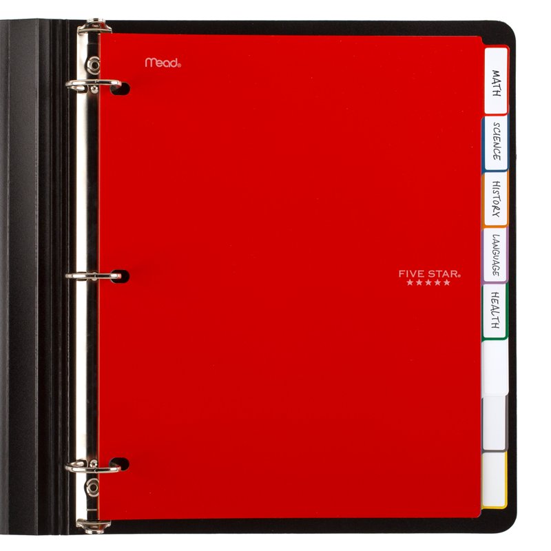 Reversible Poly Tab Dividers 8-Pack for Binders - Color-Coded Office Organization