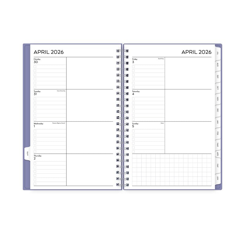 15-Month Weekly Monthly Planner - 5x8 Violet Sky Academic Organizer