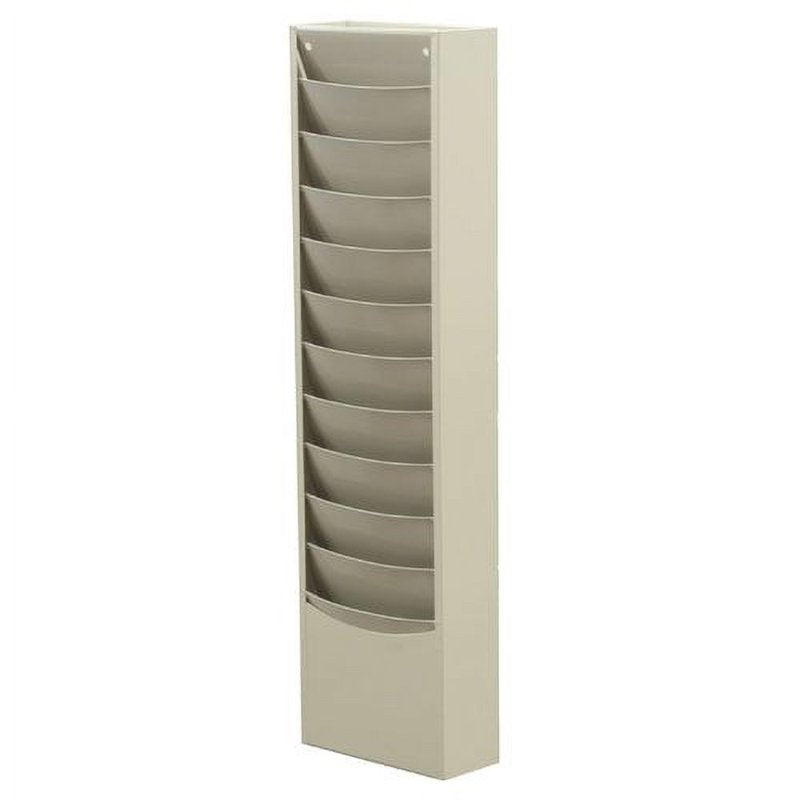 Wall-Mount Magazine Rack with 11 Compartments Steel Wall Shelf for Literature Storage