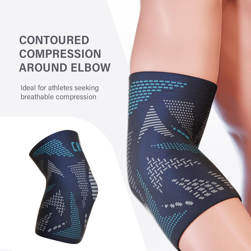 Elbow Compression Sleeves 2 Pack - Breathable Support for Sports & Daily Use