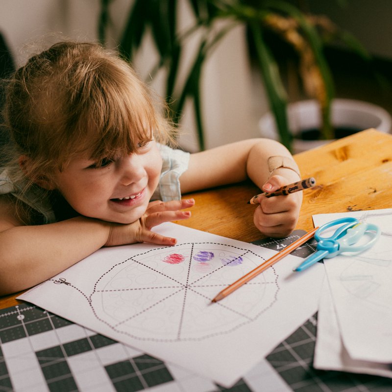 Kids Arts and Crafts Training Scissors & Activity Book Set - Safe Cutting Skills for Ages 3+
