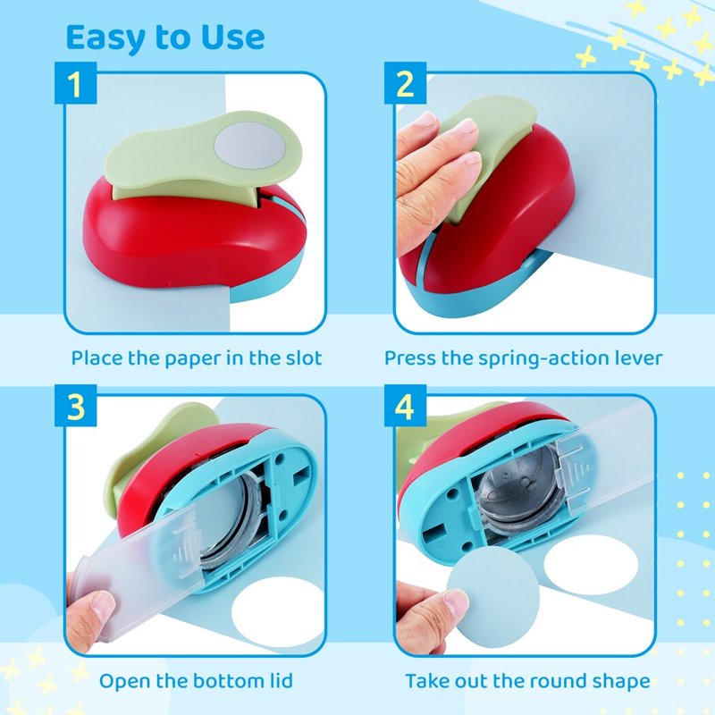 Circle Punch Set 5 Sizes Paper Hole Punches for Scrapbooking & Crafts