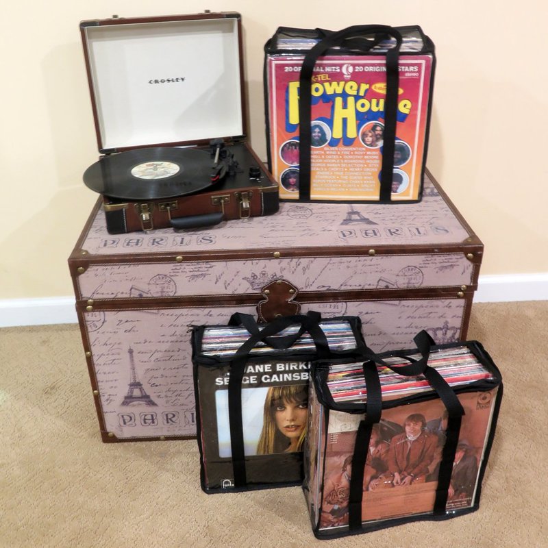 Vinyl Record Storage Cases - Pack of 3, Holds 108 Albums, Clear PVC