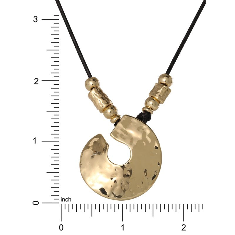 Jessica Simpson Women's Disc Pendant Necklace - 20 Inch Gold Chain with Extender