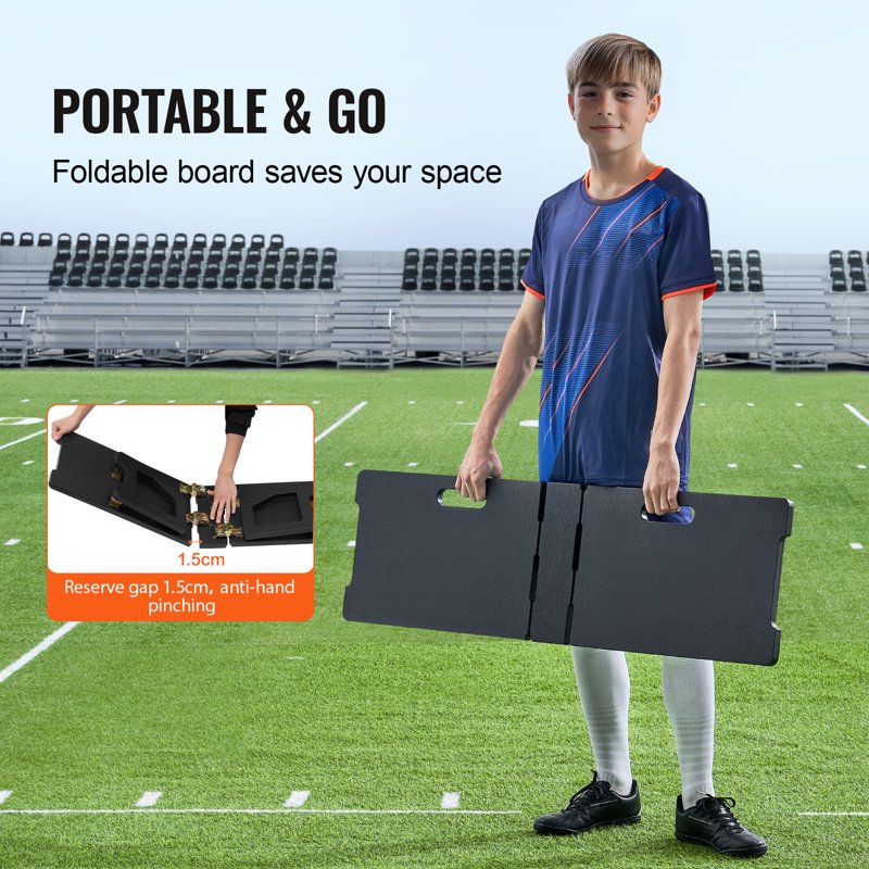 KFFKFF Football Return Board 45x13 in - Dual Angle Bounce Rebounder Panel, Collapsible HDPE Backstop