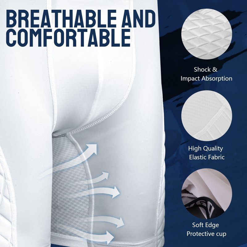 Youth Boys Padded Sliding Shorts with Support Cup Pocket for Baseball Football Lacrosse