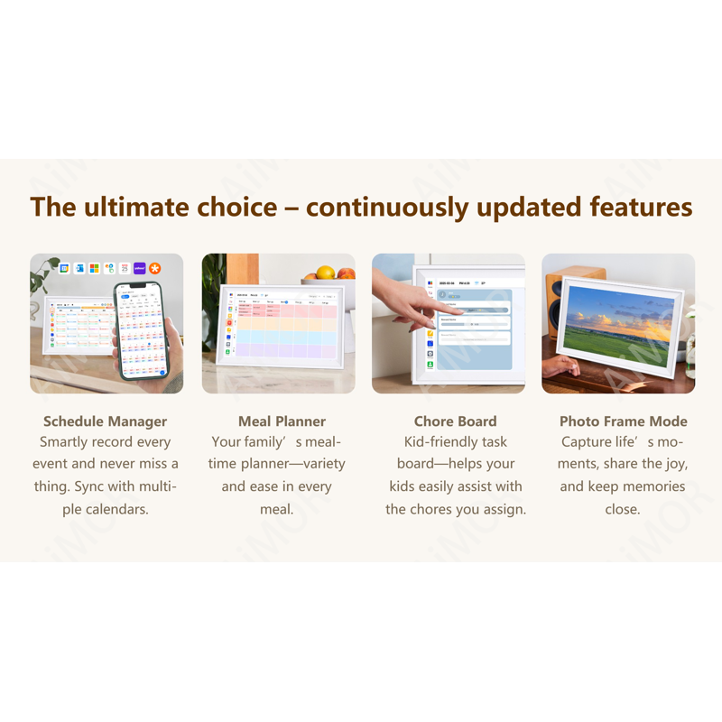 15.6 Inch Touchscreen Digital Wall Calendar & Chore Chart for Family Organization