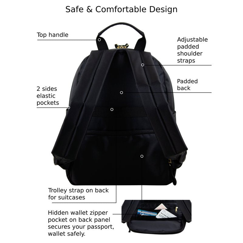 Mini Backpack for Travel & Daily Use - Secure Locking Pockets & Tablet Sleeve