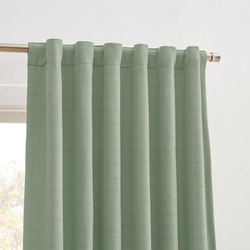 Blackout Linen Curtain Set - Room Darkening Privacy Window Treatments