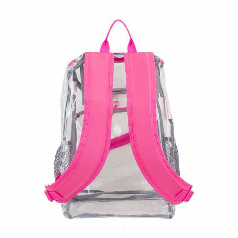 Unisex Clear Top Loader Backpack with Multiple Compartments and Mesh Pockets