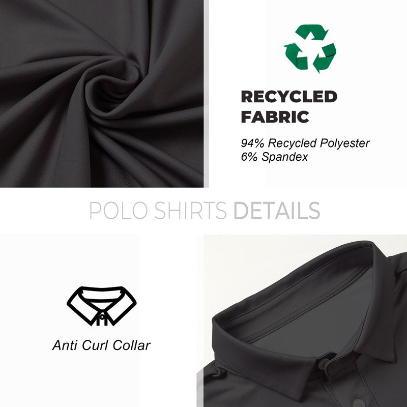 Mens Short Sleeve Polo Shirt - Breathable Collared Casual Top for Men