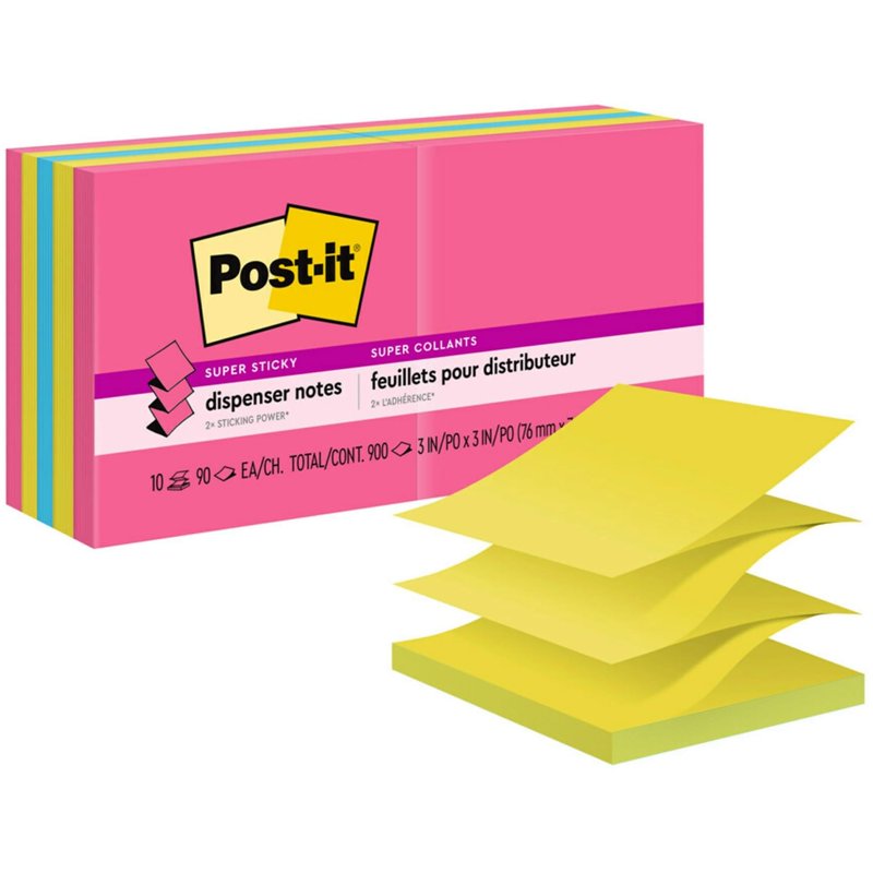 Post-it Super Sticky Notes 3x3 Inches Assorted Pack of 10 Pads