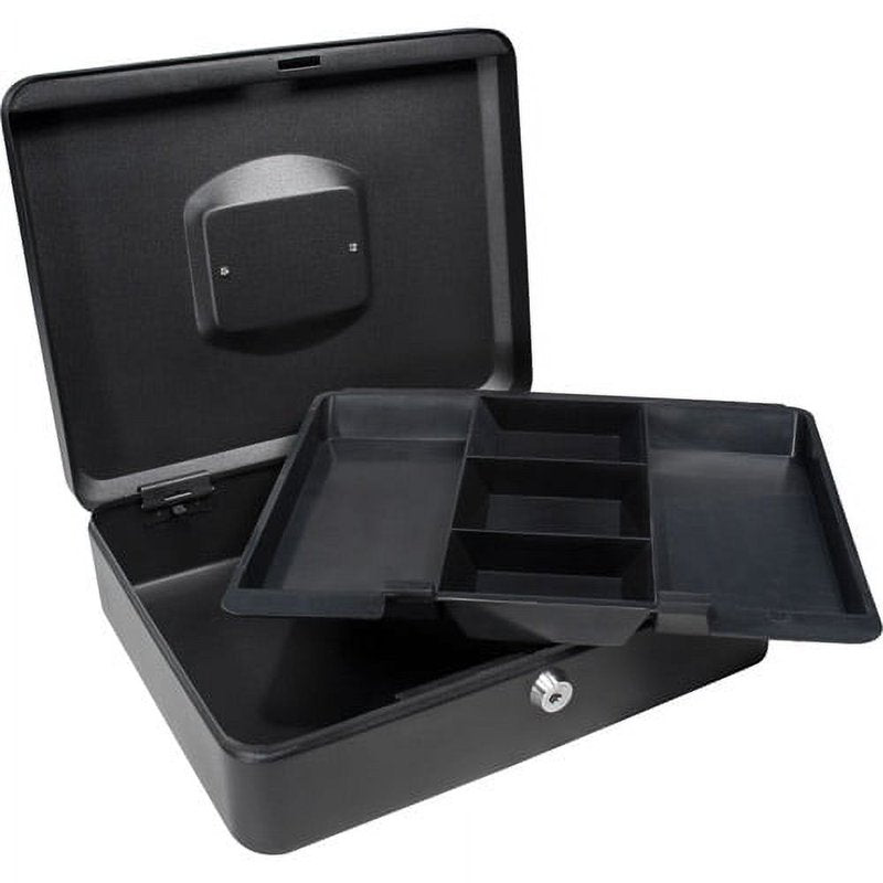 Large Cash Box with Key Lock, Secure Money & Valuables Storage