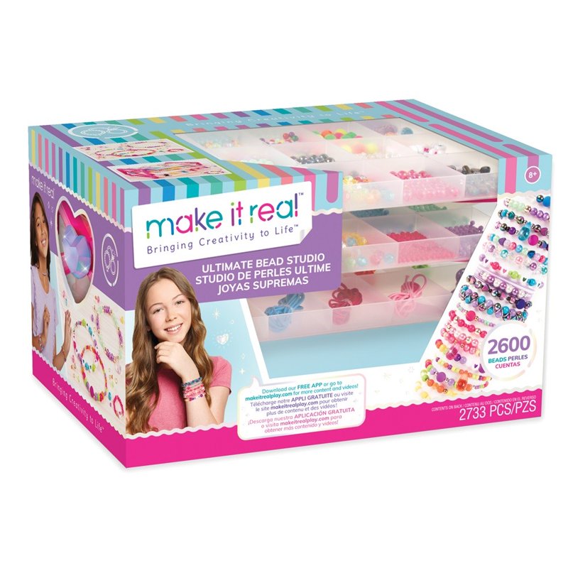 Kids Jewelry Making Kit - 2600 Beads, Beading Cord & Organizer for Ages 8+