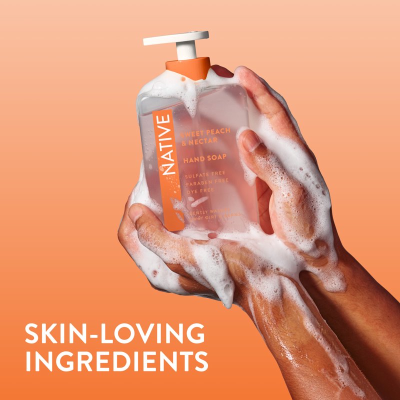 Liquid Hand Soap - Non-Drying, Sulfate Free, 13 fl oz - Sweet Peach & Nectar Scent
