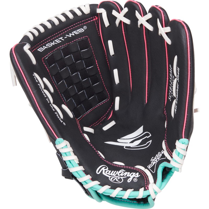 Youth Softball Glove 12.5 Inch Baseball & Softball Fielding Mitt with Basket Web