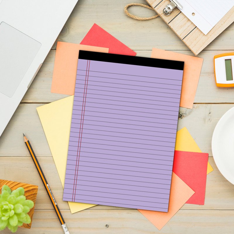 A4 Legal Pads Note Pads - Perforated College Ruled Sheets, Ink-Resistant, 50 Sheets