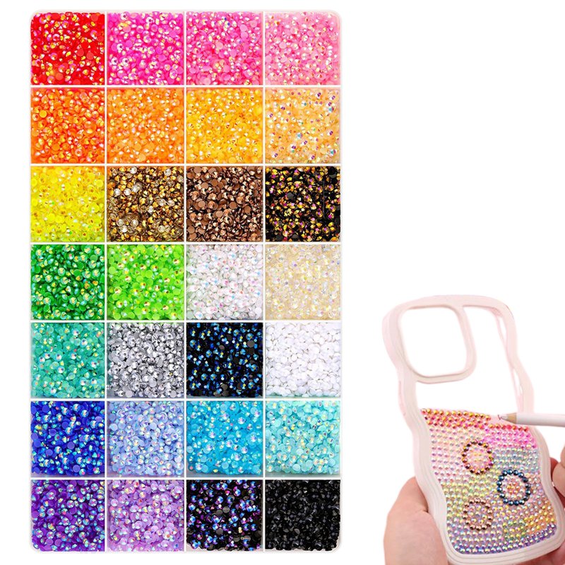 Mixed Color Resin Beads Jewelry Making Kit - 40 Colors, 3mm Flat Gems, Craft Supplies