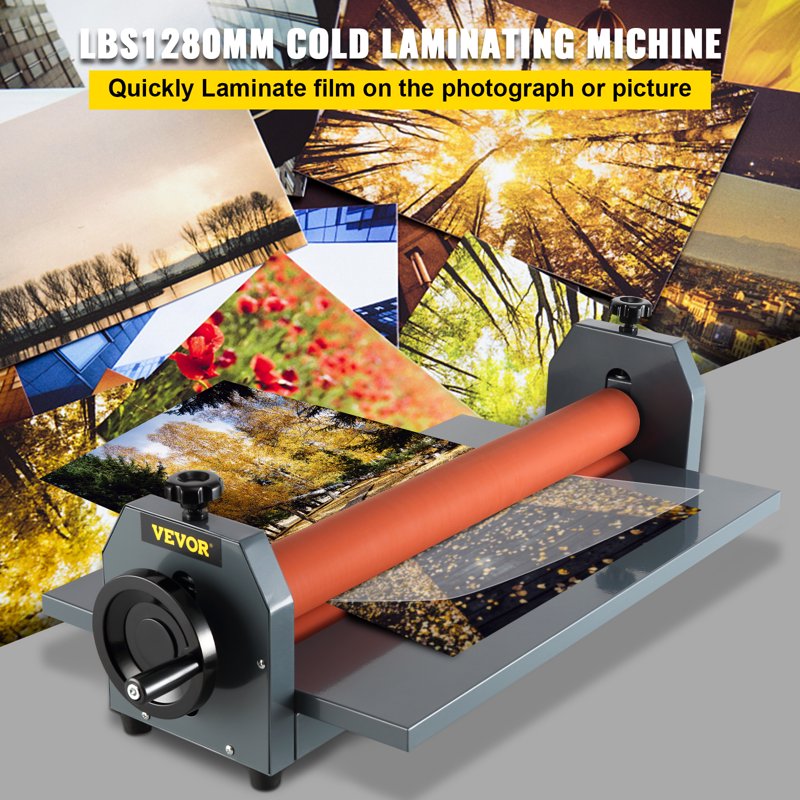 51 Inch Cold Laminator Machine with Hand Crank Pressure for Photos & Documents