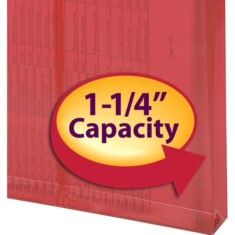 Poly Envelope with String Tie Closure - Red, 5 Pack, 200+ Sheet Capacity