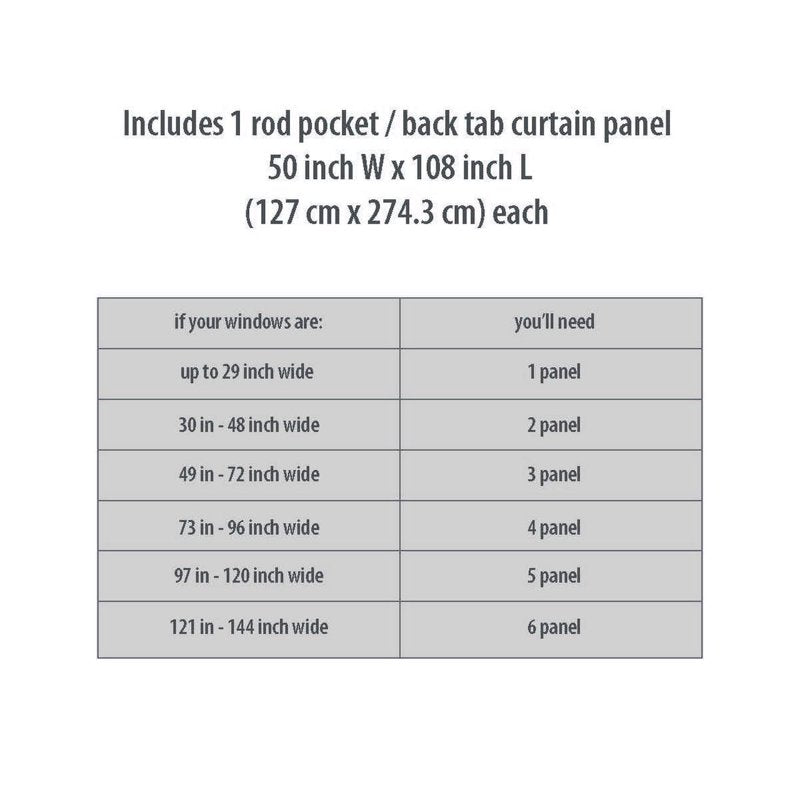 Blackout Curtain Panel - Textured Solid Polyester, 50x108 Inches, Multiple Colors