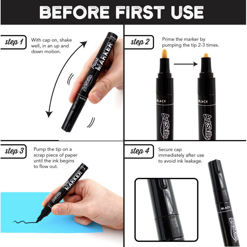 Metallic Permanent Markers Set - Silver & Gold Fine Point Paint Markers for Crafts and Surfaces