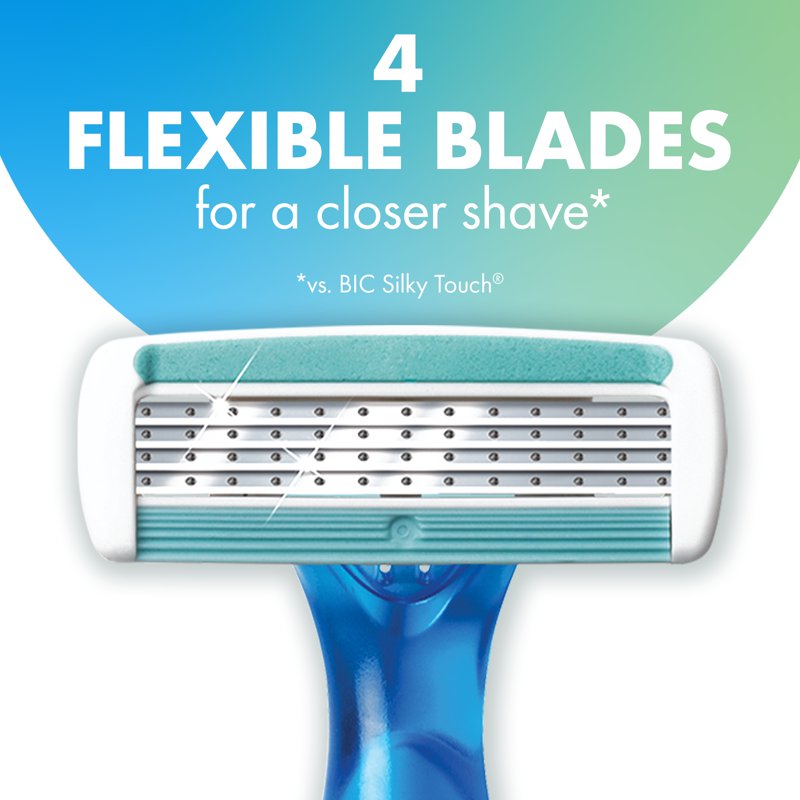 Disposable Women's Razor Set - 4-Blade with Moisture Strip, Assorted Pack
