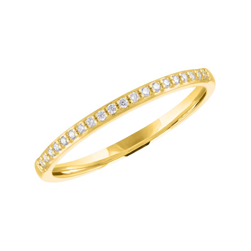14K Gold Plated Diamond Stackable Ring - Bridal or Fashion Jewelry