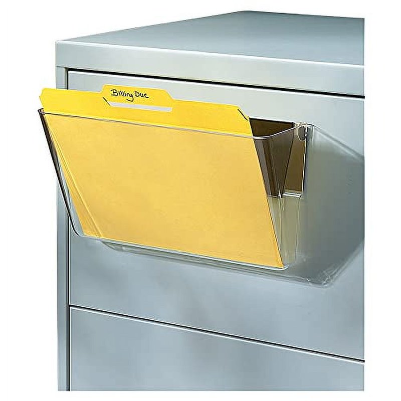 Magnetic Wall File Holder - Letter Size, Clear, Office Storage Organizer