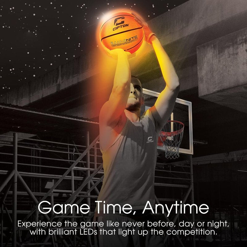 LED Light Up Basketball – Junior Size 27.5 Inch Indoor & Outdoor Rubber Ball with Pump