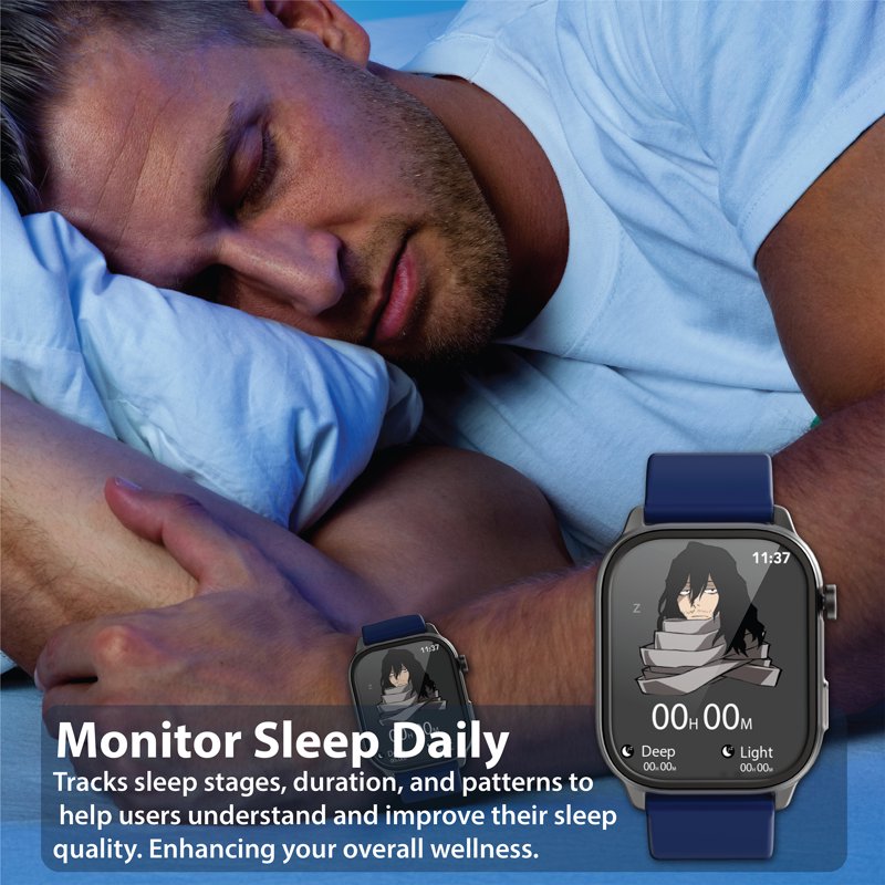 Digital Smart Watch for Adults 46mm with Interchangeable Silicone Straps - Bluetooth Call
