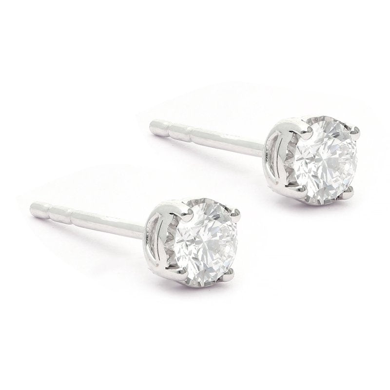 Half Carat Lab Grown Diamond Stud Earrings in Sterling Silver