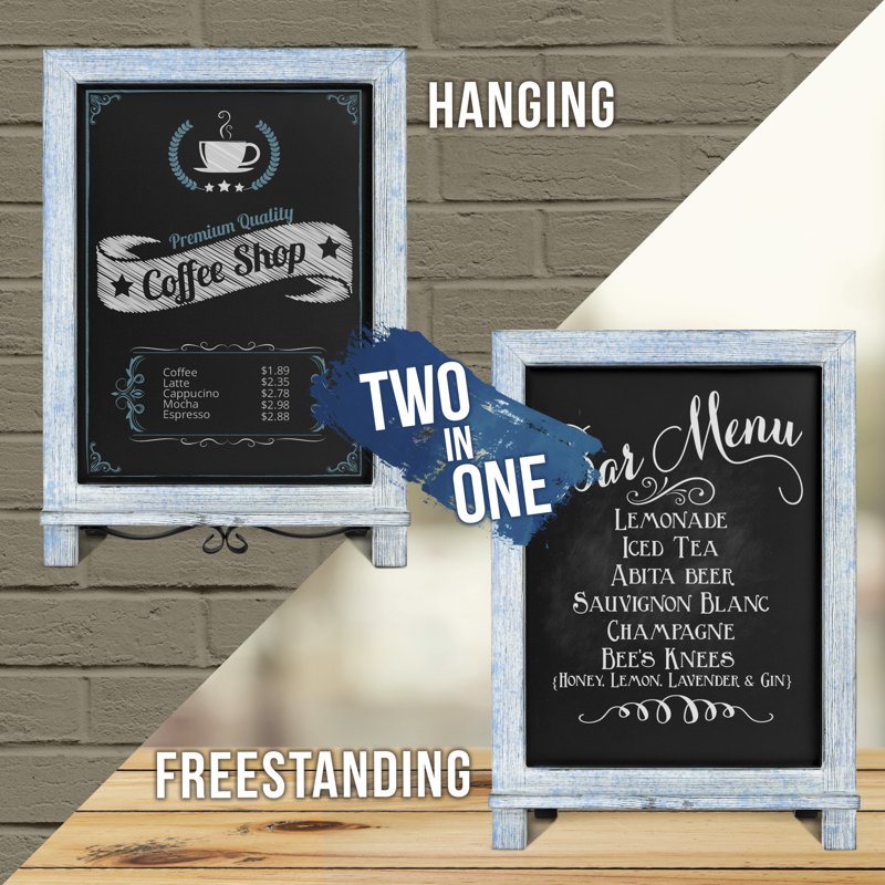 Wooden Tabletop Chalkboard with Legs Vintage Sign for Weddings & Kitchen