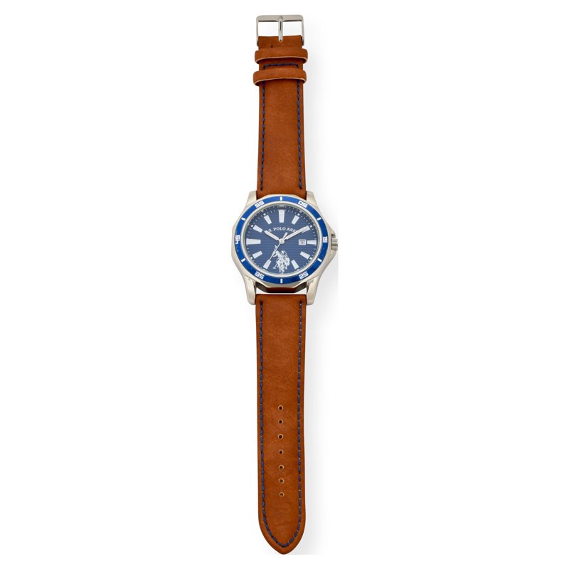 Men's Vintage Watch with Blue and Silver Dial - Quartz Movement