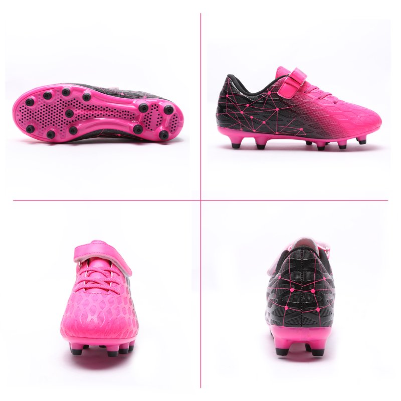 Kids Firm Ground Soccer Cleats - 11.5 Little Kid, Black & Fuchsia