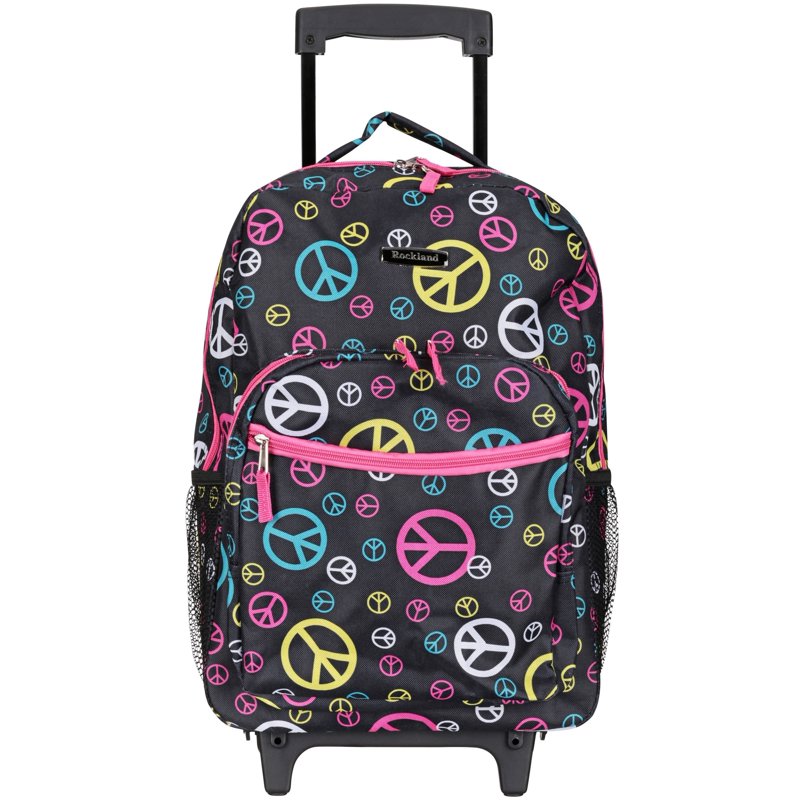 Unisex Rolling Backpack with Double Wheels and Large Storage - 17 Inch