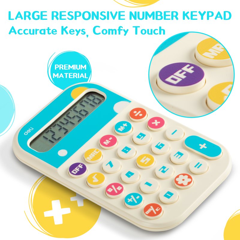 Portable Pocket Calculator with Large Display for School and Office
