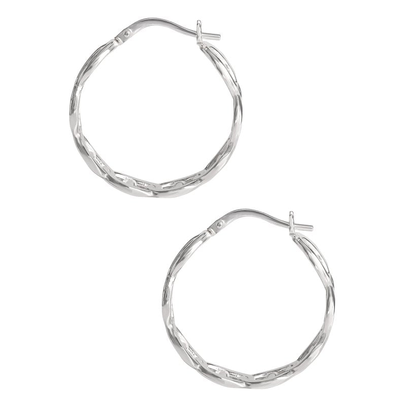 Sterling Silver Mariner Chain Hoop Earrings for Women - Modern Jewelry