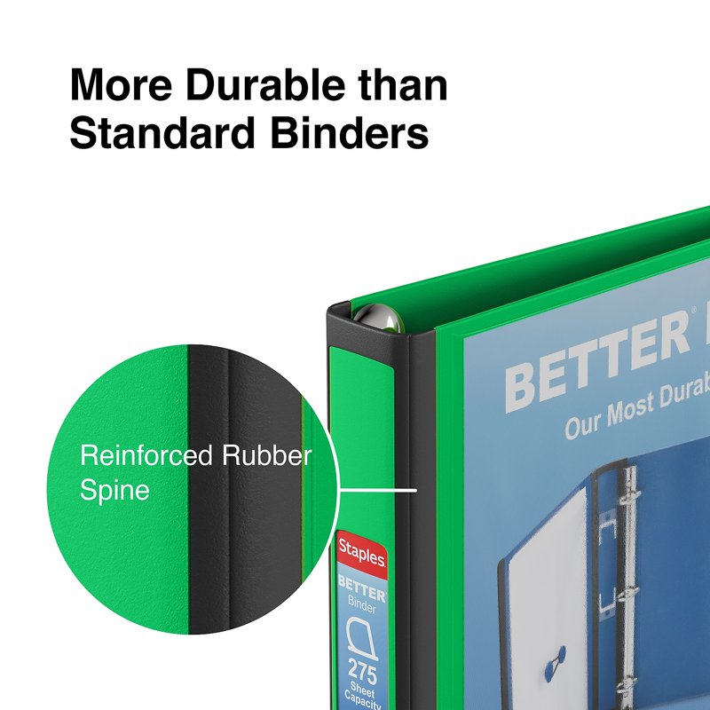 1-Inch D-Ring View Binder in Multiple Colors - 275 Sheet Capacity