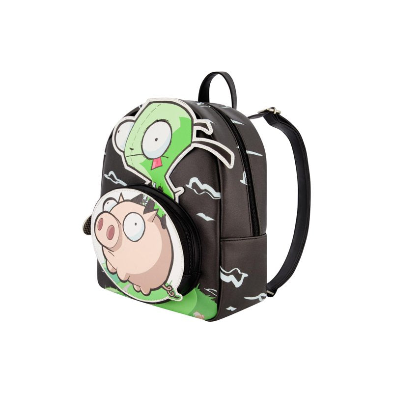 Invader Zim GIR and Pig Mini Backpack - Small Travel Bag for Men & Women